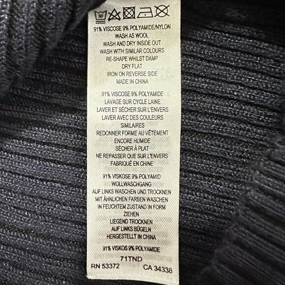 French Connection Joann Mari Mini Dress Women's XL Blue Black Plated Rib NWT - Picture 8 of 10